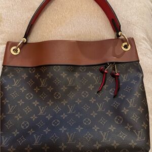 Louis Vuitton Black and Brown Monogram Shoulder Bag. Tuileries Hobo